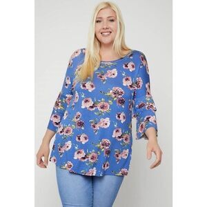 Plus Size Floral Print Top‎